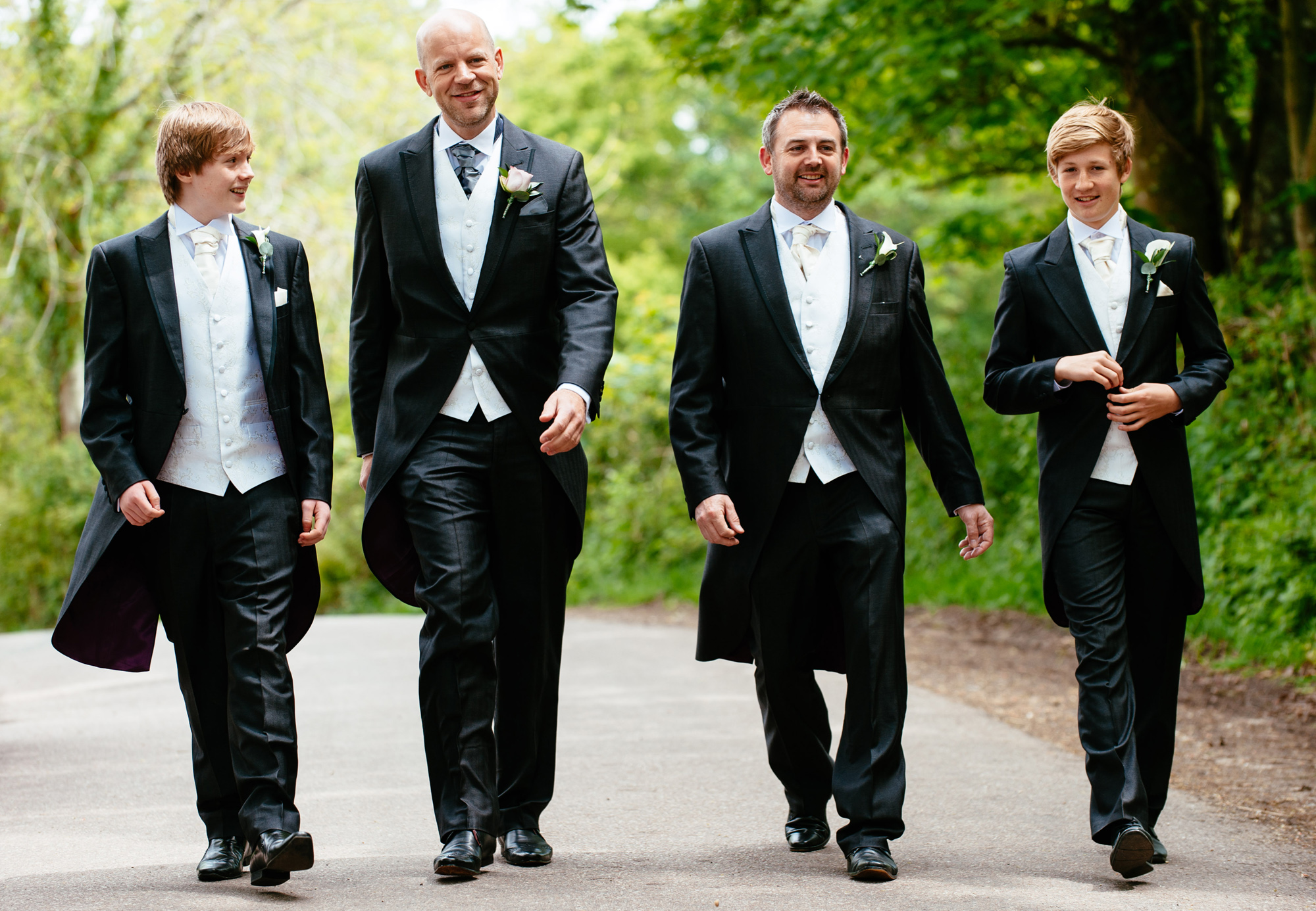 Groom, best man and ushers on his wedding day taken by Surrey based wedding photographer Richard Eaton. 