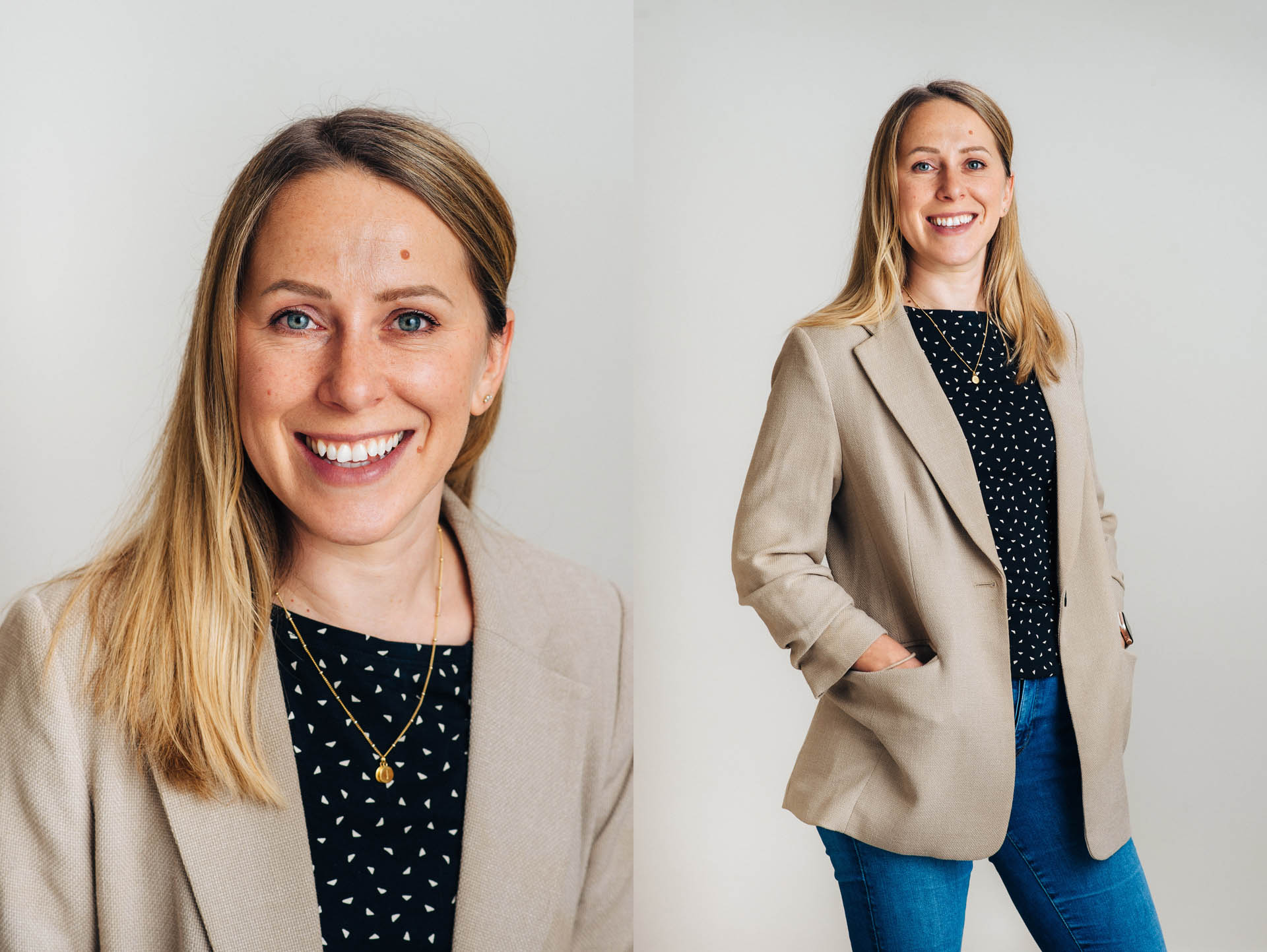 Portraits of a woman in her 30's taken by Surrey based portrait photographer Richard Eaton.